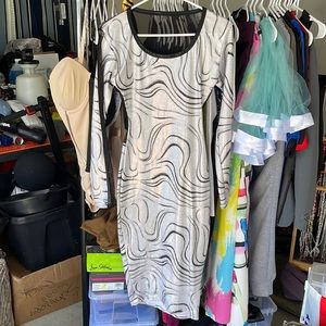 Handmade sheer back stretch dress